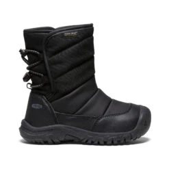 Keen Little Kids' Puffrider Waterproof Winter Boot | Black/Steel Grey